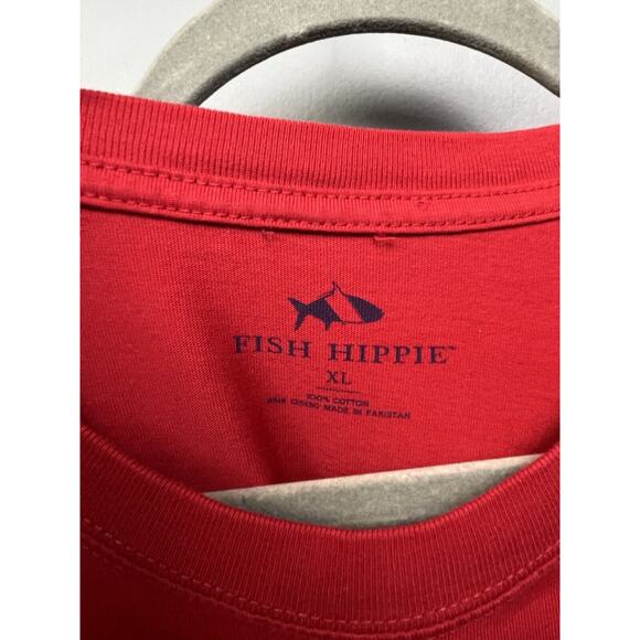 Fish Hippie Cotton Long Sleeve Tee Mens XL Red Sufficient Transportation Graphic - Picture 6 of 7